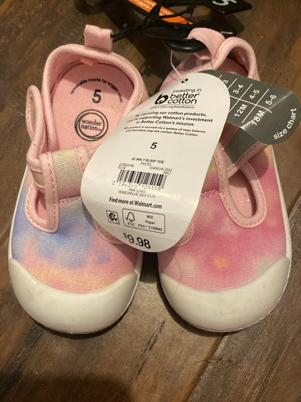 wonder nation Pink Tie-Dye Elastic Slip-On Baby Shoes